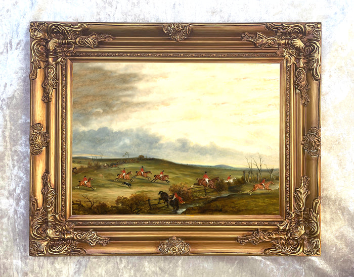 Oleograph on Canvas of a Hunting Scene - 