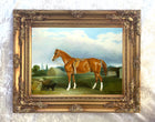 Fine Oleograph on Canvas - Saddled Horse with a Dog aft. John Ferneley