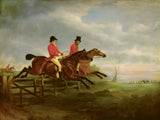 Fine Lithograph on Stretched Canvas of a Hunting Scene -In Pursuit