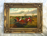 Gilt Framed Oleograph of  Three Horses & Jockeys aft. J Ferneley