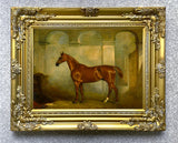 Fine Oleograph on Canvas - Chestnut Hunter in a Stable aft. John Ferneley