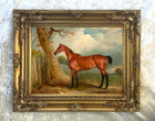 Fine Oleograph on Canvas - Bay Hunter in a Landscape aft. Ferneley