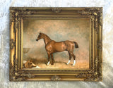 Fine Oleograph on Canvas -Portrait of "Light Heart" a Chestnut Hunter  aft. Ferneley
