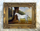 Fine Oleograph on Canvas - Dapple Gray Horse in a Wooded Landscape aft. Ferneley