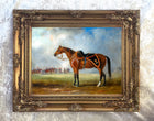 Fine Oleograph on Canvas - A Dark Bay Charger aft. John Ferneley