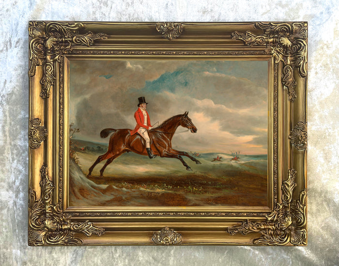 Oleograph on Canvas of a Bay Hunter  