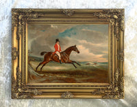 Oleograph on Canvas of a Bay Hunter  "At the Gallop" aft. John Ferneley