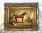 Fine Oleograph on Canvas - A Thoroughbred in a Stable  aft. Ferneley