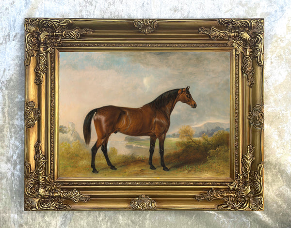 Oleograph on Canvas of the Bay Hunter "Rodolph" aft. John Ferneley