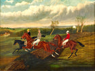 Gilt Framed Oleograph of  Three Horses & Jockeys aft. J Ferneley