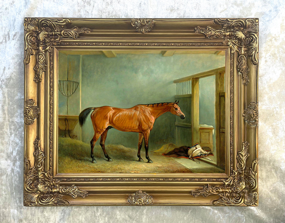 Oleograph on Canvas of a Hunter "The Shaver " aft John Ferneley