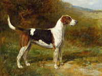 Gilt Framed Oleograph of the Foxhound "Sunshine" in a Landscape aft. Heywood Hardy