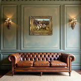 Fine Framed Oleograph of Foxhounds "The Chase"