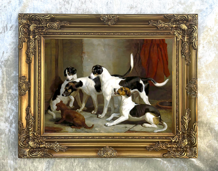 Gilt Framed Oleograph -  The Puckeridge Foxhounds
