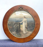 Superb Edwardian Ornate Circular Satin Wood Picture Frame SOLD