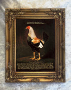 Fine Oleograph on Canvas Portrait of the Game Cock "Madman" aft. Henry Alken
