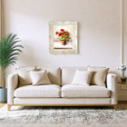 Exquisite Oleograph on Canvas Still Life of Geraniums in a Flower Pot