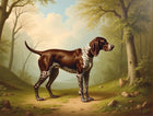Fine Oleograph on Canvas - German Pointer in Woodland