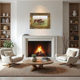 Fine Oleograph on Canvas - A Pair of German Pointers in a Landscape