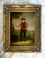 Fine Portrait of an C18th Golfer - Oleograph on Canvas