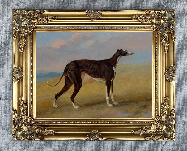 Gilt Framed Oleograph of the Greyhound "Turk" aft. George Garrard