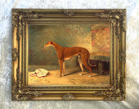 Gilt Framed Oleograph -  The Champion Greyhound "Dodger"