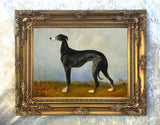 Gilt Framed Oleograph of the Greyhound "Eos" in a Landscape