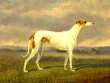 Gilt Framed Oleograph of a Greyhound in a Landscape