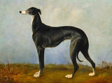 Gilt Framed Oleograph of the Greyhound "Eos" in a Landscape