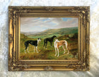 Gilt Framed Oleograph of 3 Greyhounds in a Landscape