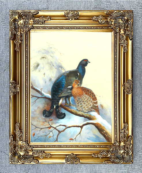 Grouse on a Snowy Branch - Fine Lithograph on Canvas aft. Thorburn