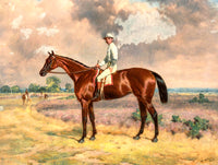 Oleograph on Canvas -  Racehorse with Jockey Up aft.Harry Hall