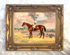 Oleograph on Canvas -  Racehorse with Jockey Up aft.Harry Hall