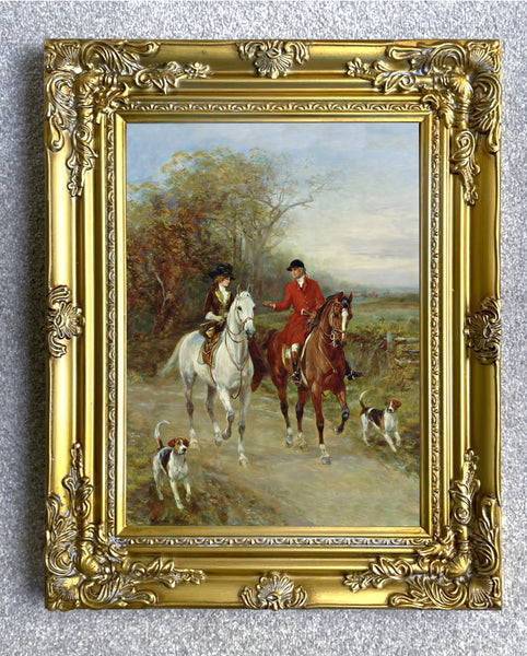 Fine Oleograph on Canvas "The Morning Hunt " after Heywood Hardy