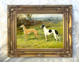 Gilt Framed Oleograph of a Pair of Greyhounds