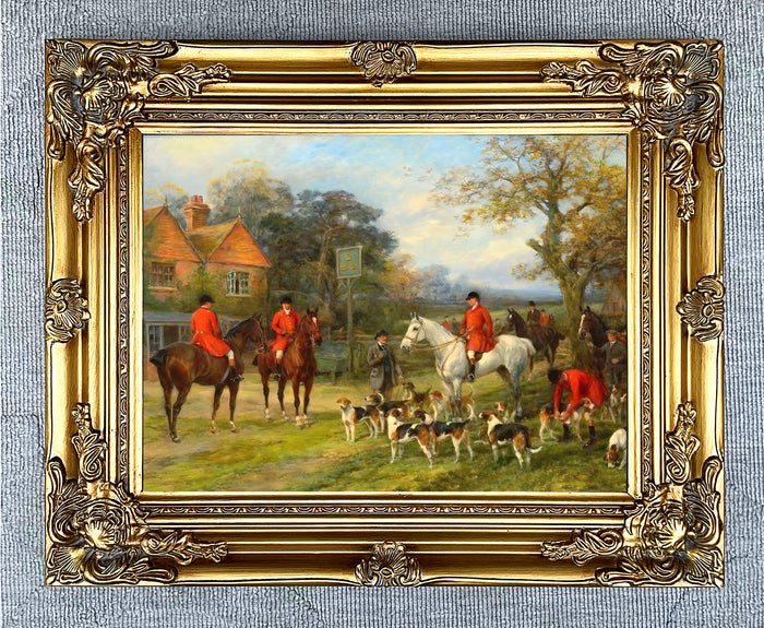 Oleograph on Canvas of a Hunting Scene 