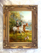 Fine Lithograph on Canvas of a Hunting Scene - Morning Ride