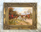 Fine Lithograph on Canvas of a Hunting Scene -The Meet