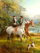 Fine Lithograph on Canvas of a Hunting Scene - Morning Ride