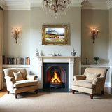 Fine Oleograph on Canvas of Highland Cattle crossing a Stream