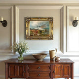 Highland Cattle watering - Fine Oleograph on Canvas after Bosworth Hurt