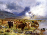 Highland Cattle by the Tay - Fine Oleograph on Canvas after Bosworth Hurt