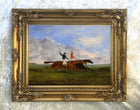 Oleograph on Canvas of Racehorse "A Close Finish"