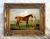 Gilt Framed Oleograph of the Racehorse "Molly Longlegs"
