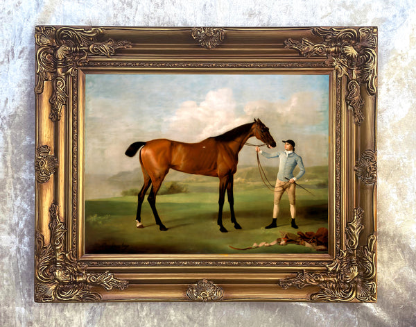 Gilt Framed Oleograph of the Racehorse "Molly Longlegs"