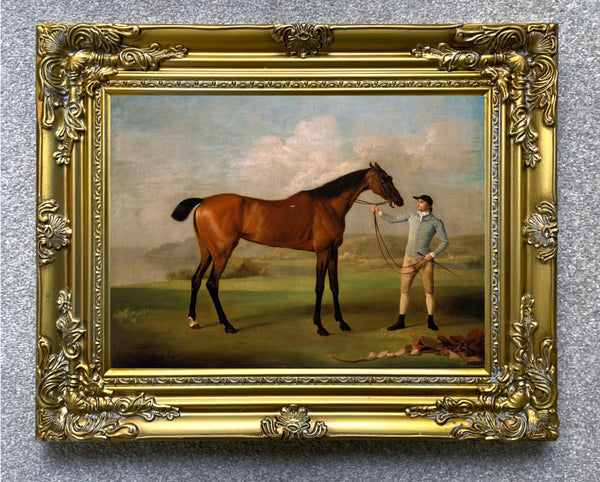 Gilt Framed Oleograph of the Racehorse "Molly Longlegs"