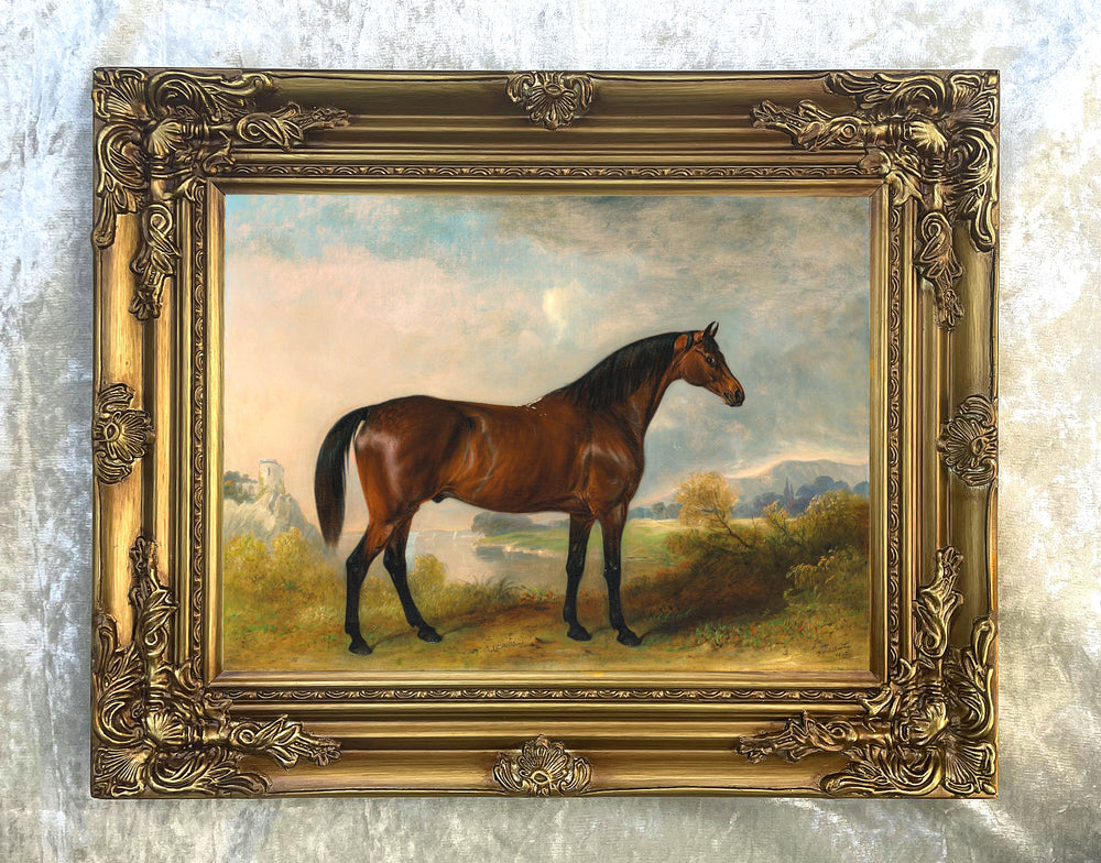 Fine Oleograph on Canvas of the Bay Hunter "Rodolph" aft. John Ferneley