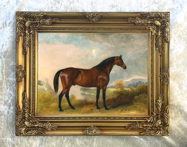 Fine Oleograph on Canvas of the Bay Hunter "Rodolph" aft. John Ferneley