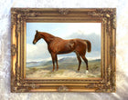 Fine Oleograph on Canvas - A Chestnut Horse in a Rural Landscape
