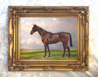 Fine Oleograph on Canvas of a Bay Hunter in a Landscape